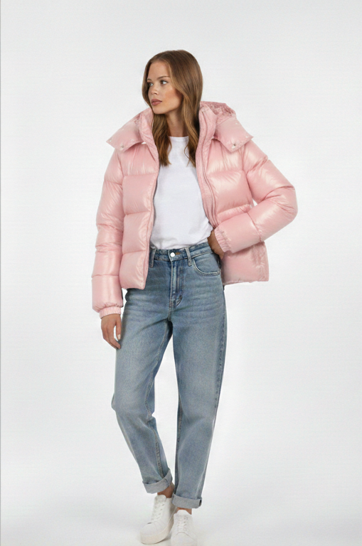 Glänzende Steppjacke