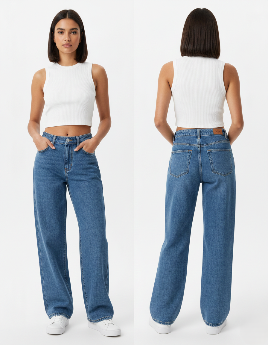 High Waist Straight Jeans