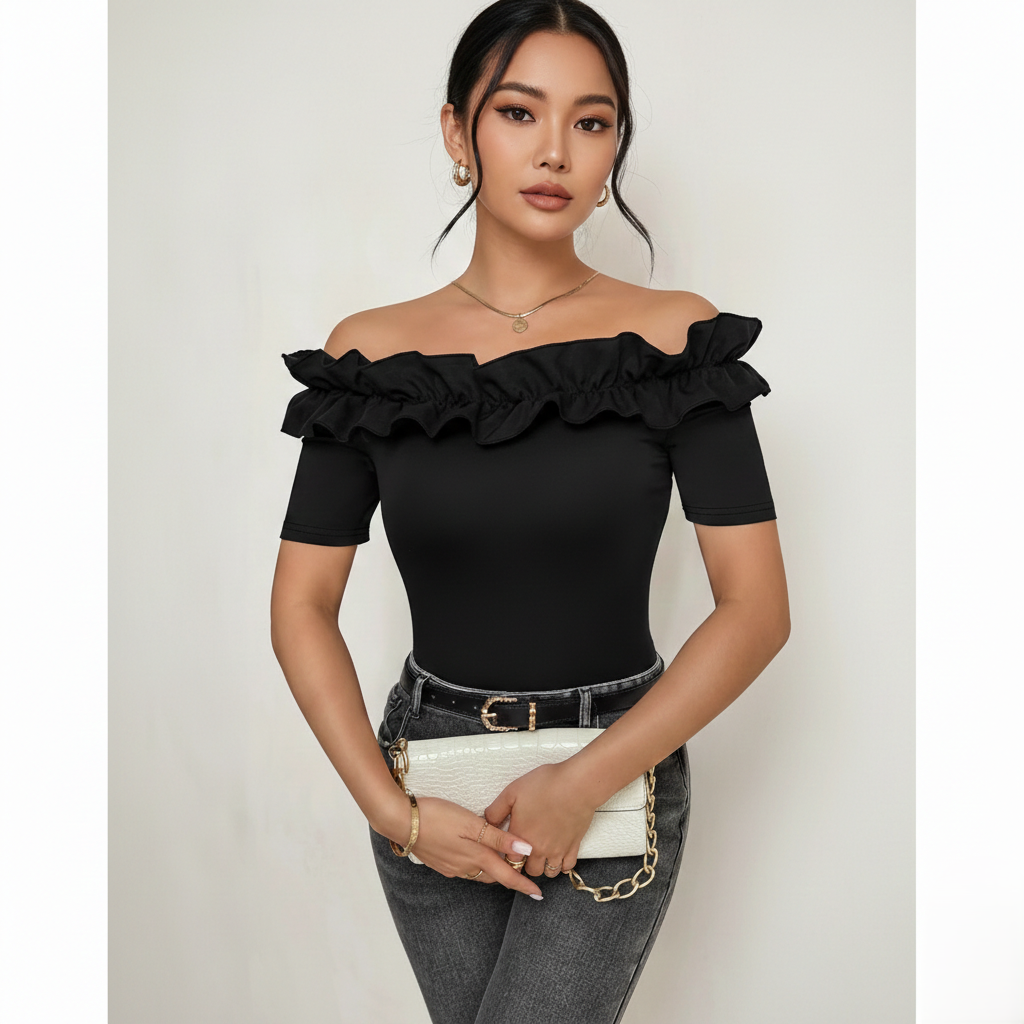 Elegantes schulterfreies Top