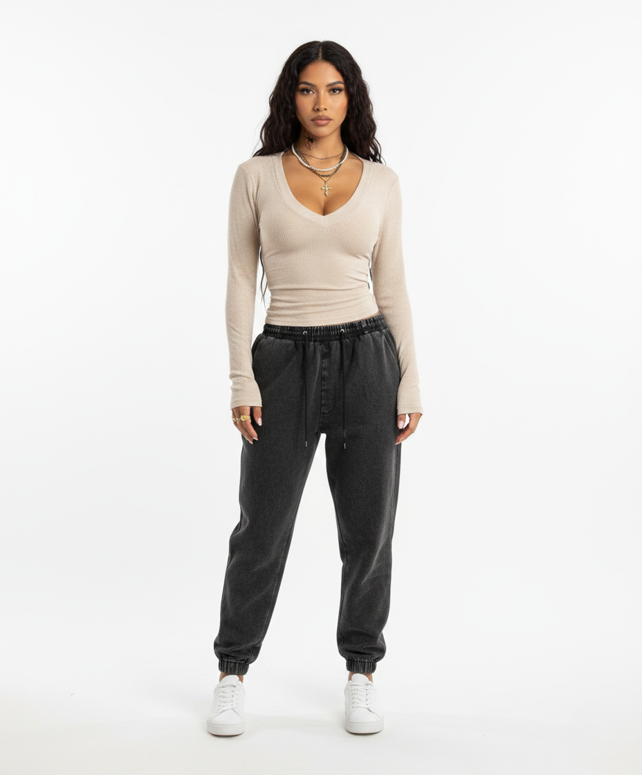 Bequemes Langarmshirt