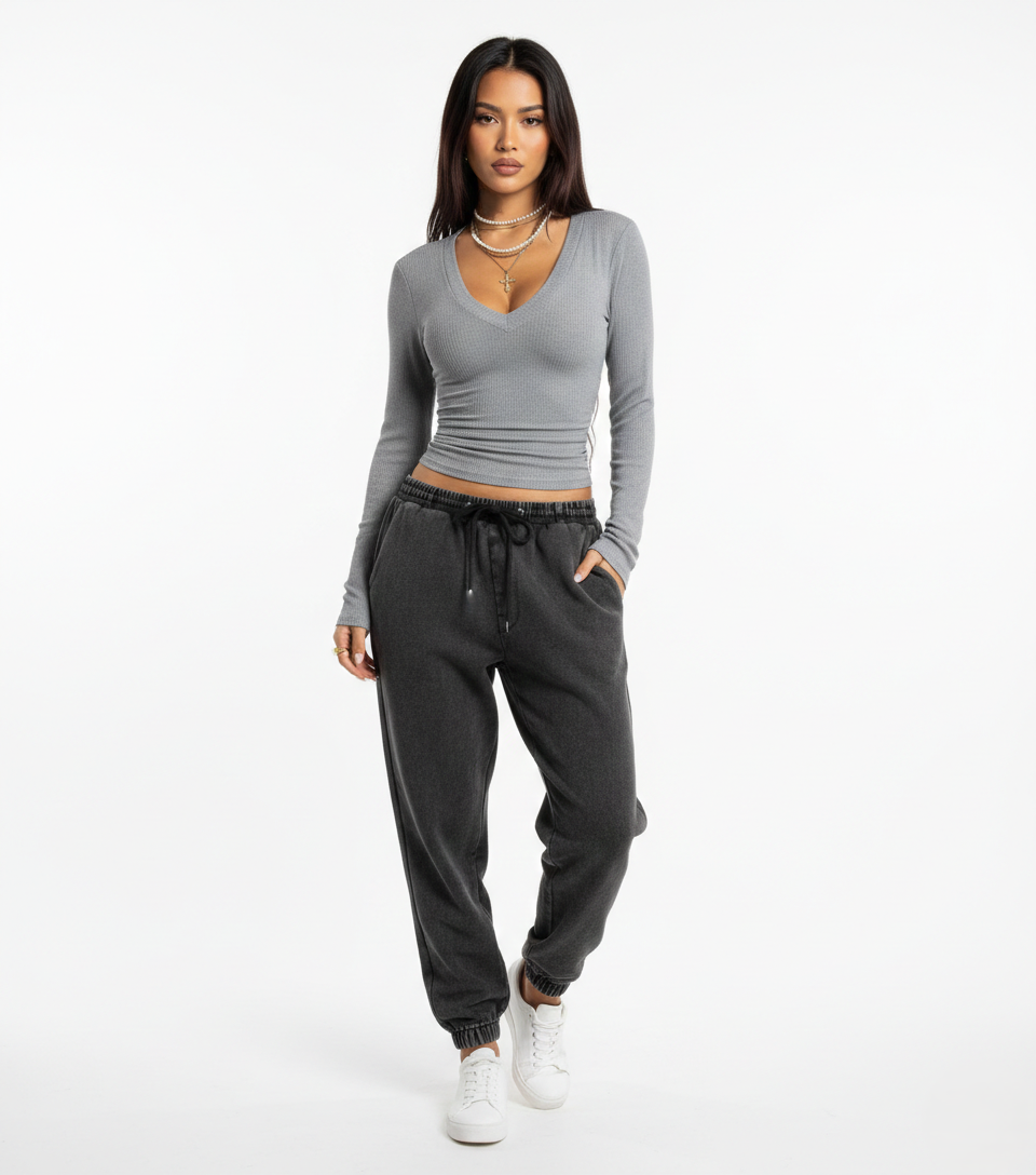 Bequemes Langarmshirt