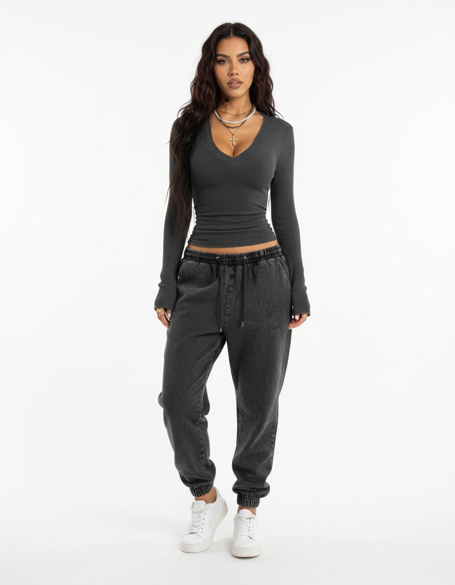 Bequemes Langarmshirt