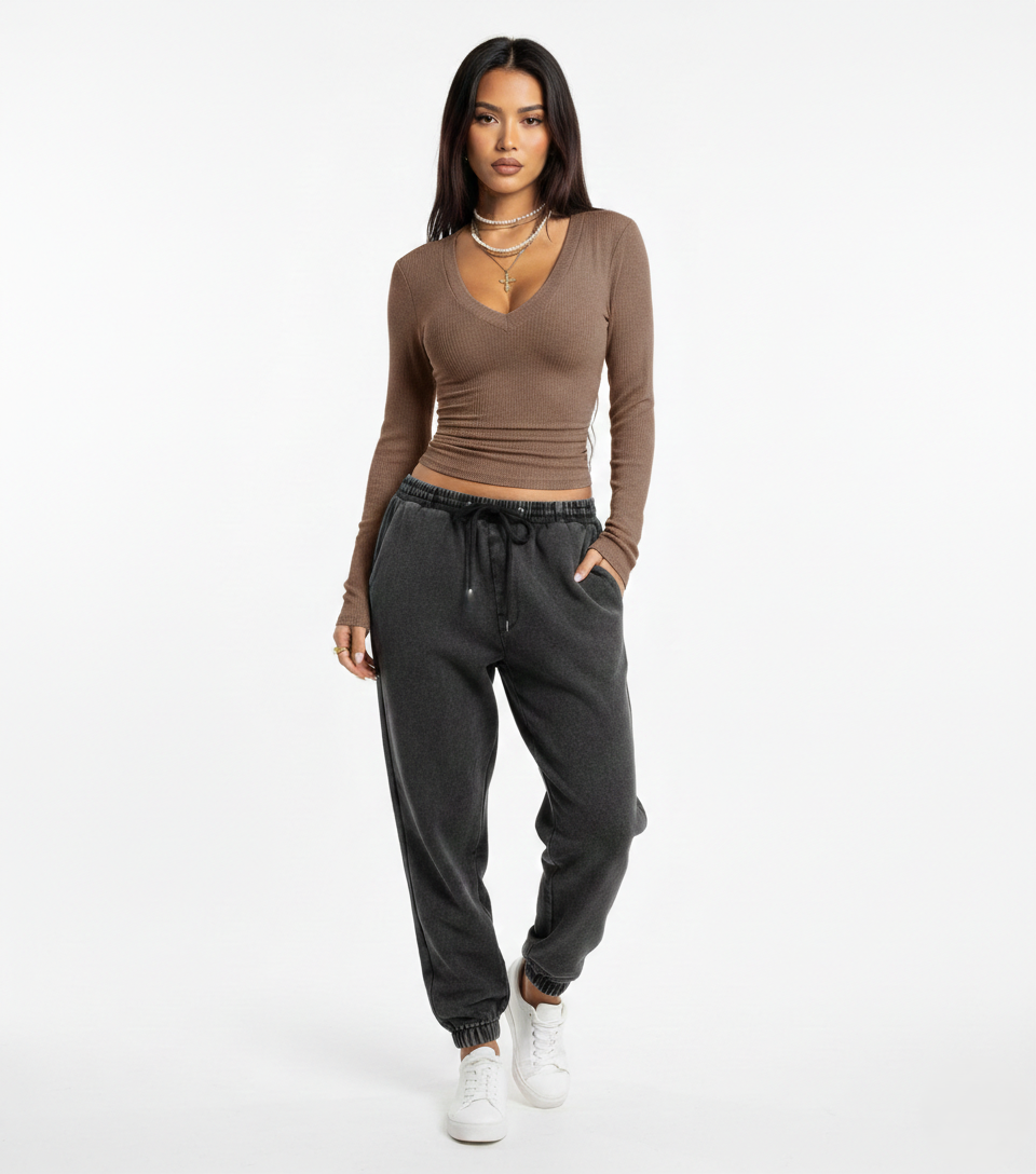 Bequemes Langarmshirt