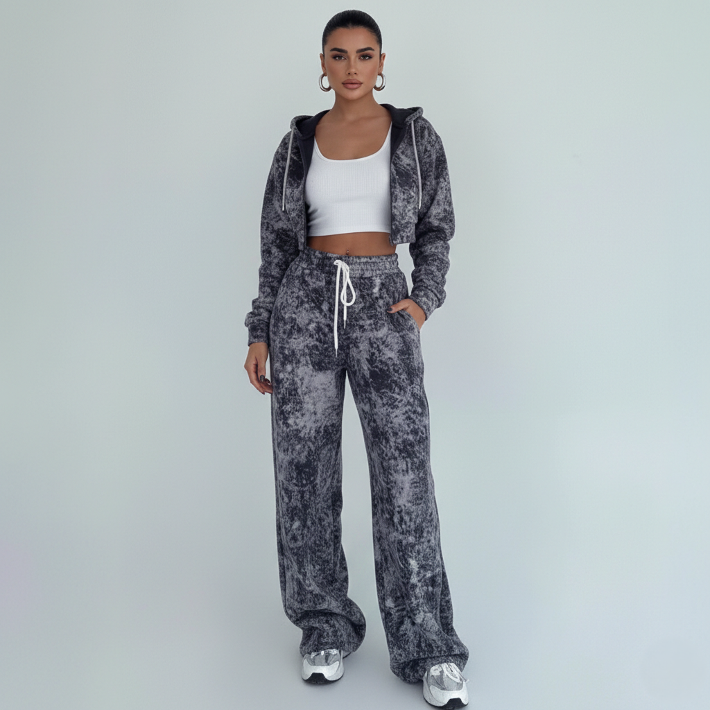 Bedrucktes Set mit Reißverschluss