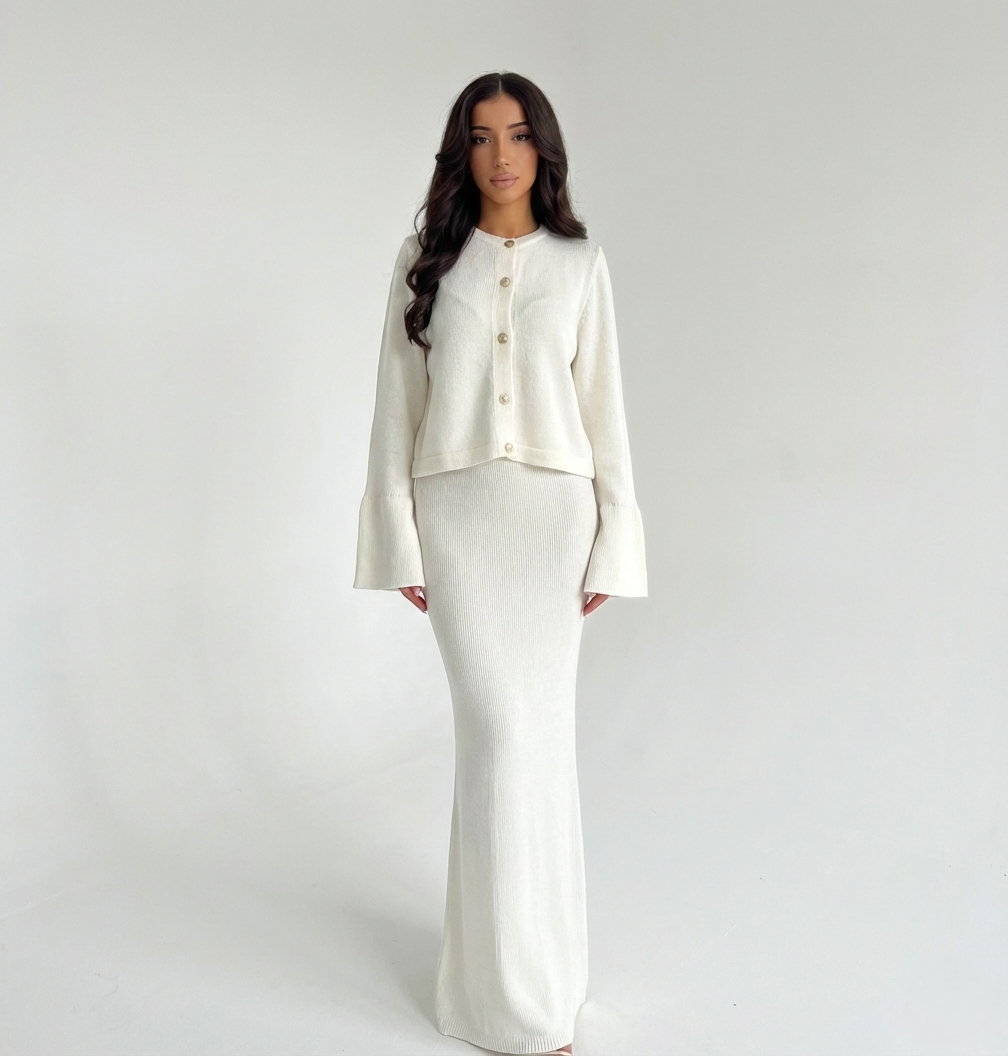 Cardigan-Strickkleid-Set