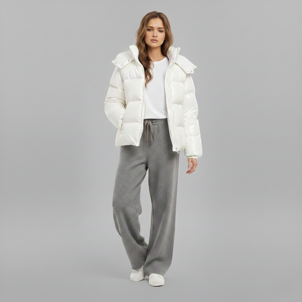 Glänzende Steppjacke