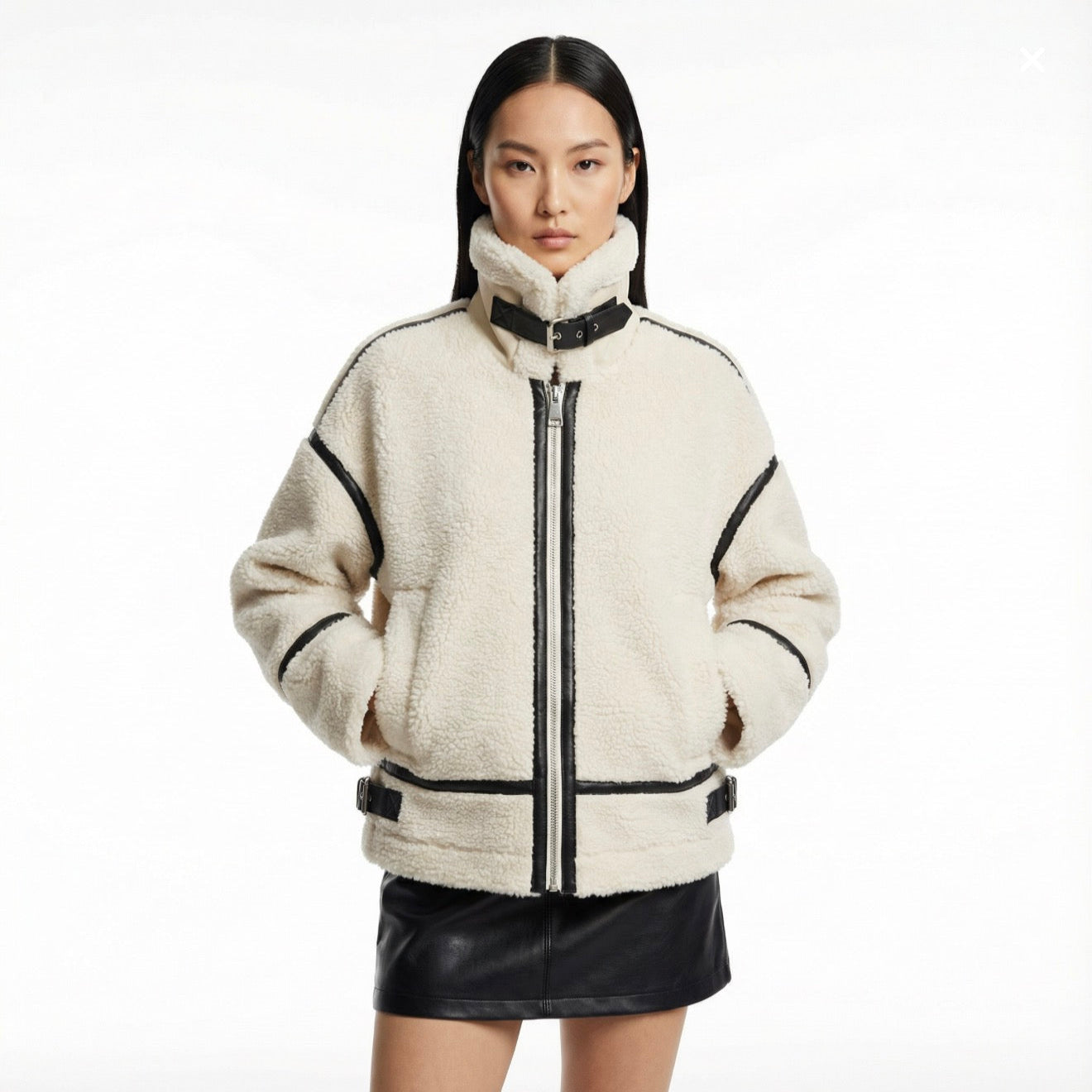 Dicke Lammmohairjacke