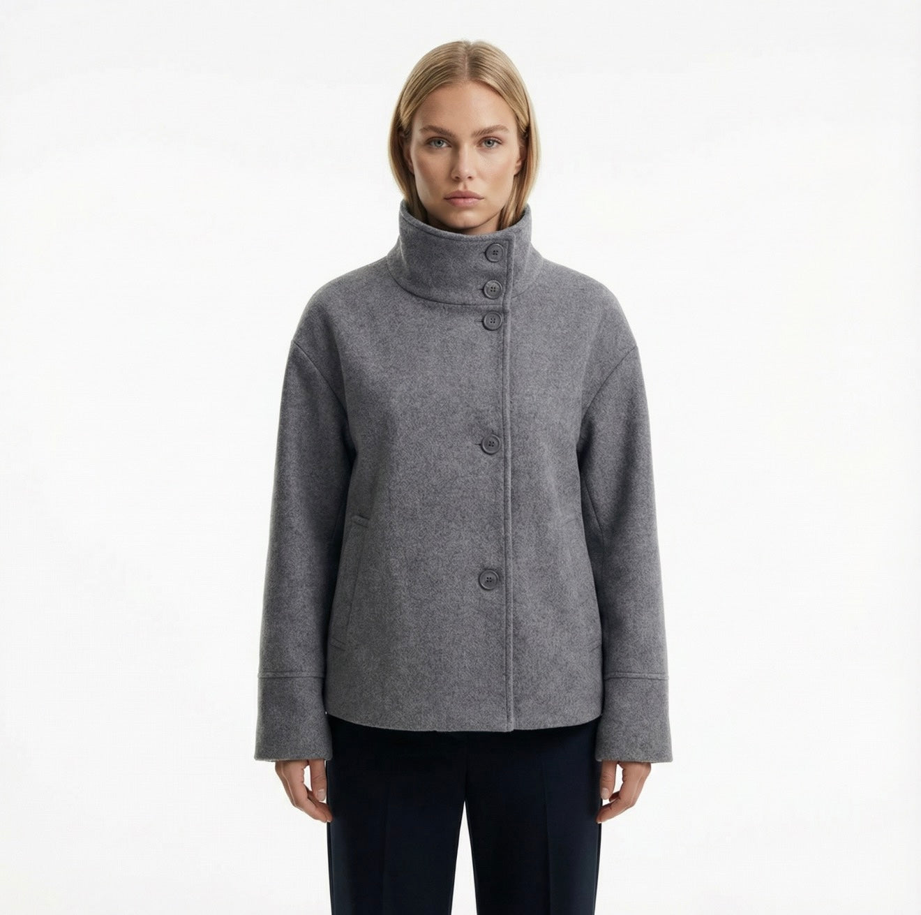 Wolljacke mit Stehkragen