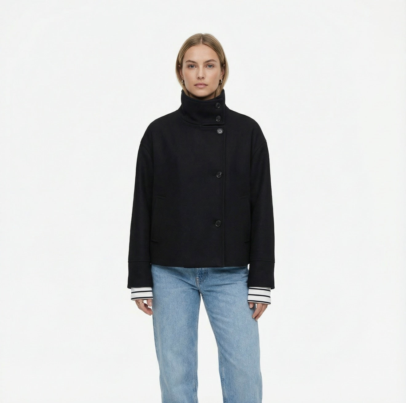 Wolljacke mit Stehkragen