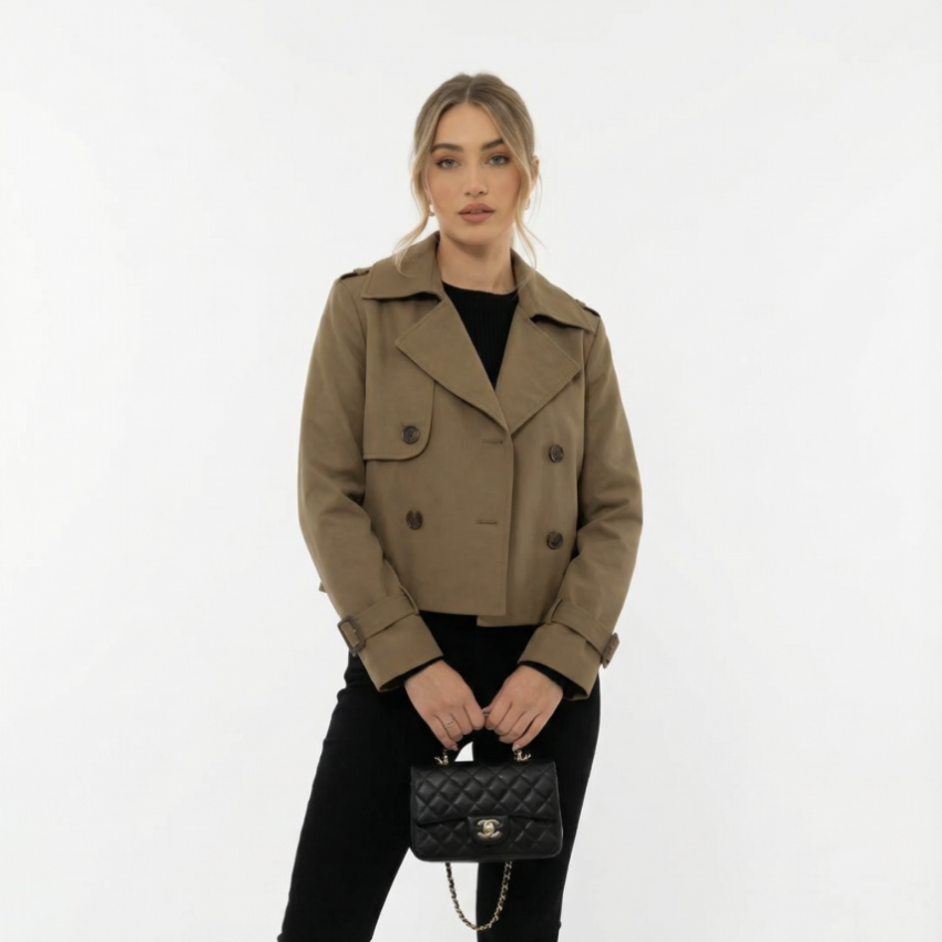 Stilvoller, kurzer Vintage-Trenchcoat 
