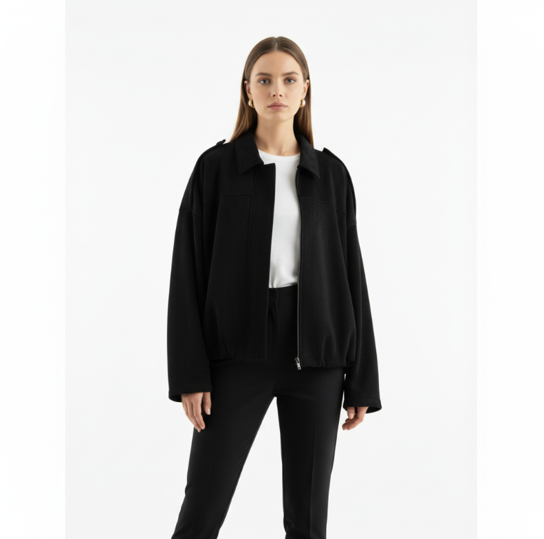 Bomberjacke mit Wildlederstruktur