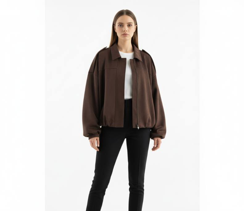 Bomberjacke mit Wildlederstruktur